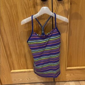 Lululemon Power Y tank top size 6. Built in bra. Gently used.